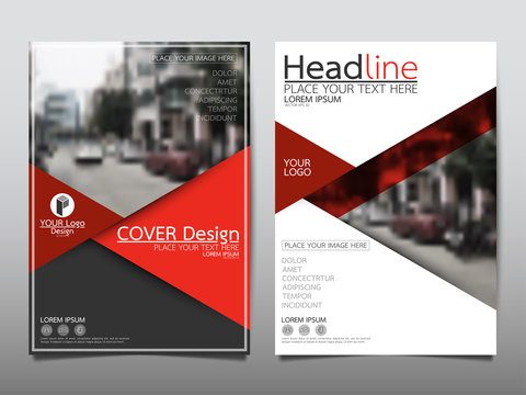 Red flyer cover business brochure vector design, Leaflet advertising abstract background, Modern poster magazine layout template, Annual report for presentation.