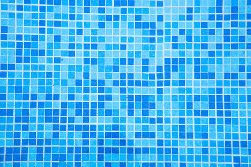 Swimming pool blue mosaic background.