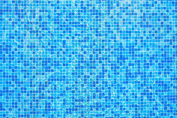 Blurred blue mosaic background.