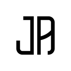 initial letters logo ja black monogram square rounded shape vector