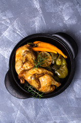 Halved baked chicken