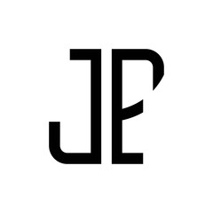 initial letters logo jf black monogram square rounded shape vector