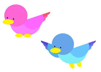 pink bird ＆blue bird