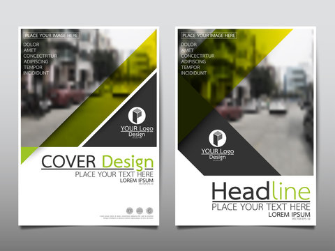Green flyer cover business brochure vector design, Leaflet advertising abstract background, Modern poster magazine layout template, Annual report for presentation.