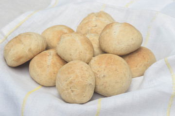 fresh homemade buns closeup