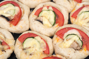 fresh homemade mini pizzas