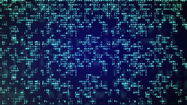Animation of Abstract Blue Technology Background. Binary Computer Code. Programming / Coding / Hacker concept.