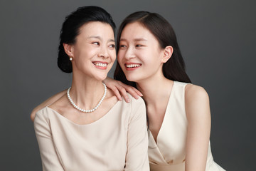 Happy mother and daughter