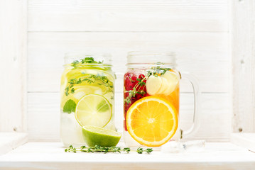 Detox water with fruits and berries