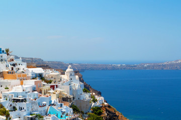 Architecture of Oia town on Santorini island, Greece