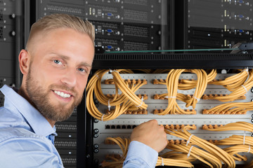 Smiling Computer Technician