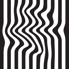 Striped seamless abstract background. black and white zebra print. illustration