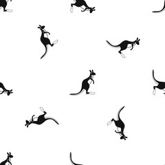 Kangaroo pattern seamless black