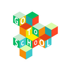 Return to school. Text written chalk on a blackboard. 