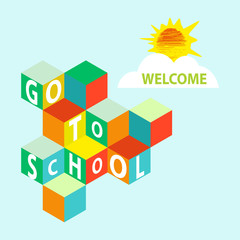 Return to school. Text written chalk on a blackboard. 