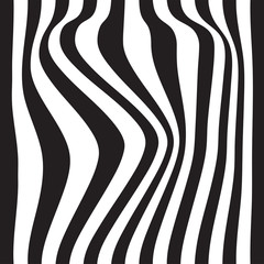 Striped seamless abstract background. black and white zebra print. Vector illustration. eps10