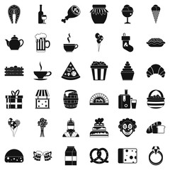 Present icons set, simple style