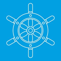 Ship wheel icon, outline style