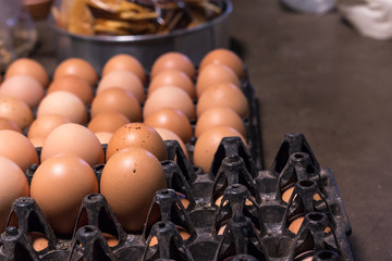 fresh egg food ingredient in the package on table
