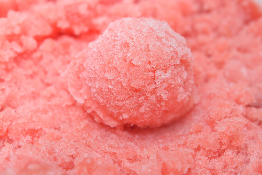 Homemade Watermelon Sorbet Scoop