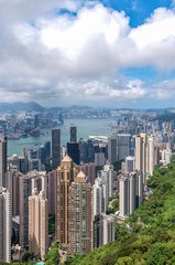 Fototapeta na wymiar Hong Kong view from the top of Victoria Peak.
