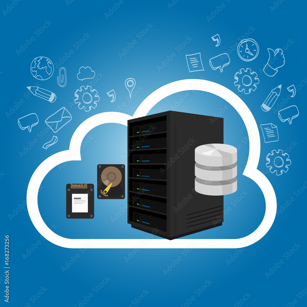 Poster iaas infrastructure as a service on the cloud internet hosting server storage