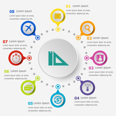 Infographic template with application icons set 2