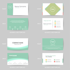 Set of Vector modern and clean pastel business card design template