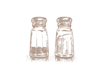 Glass salt shaker and peppermill