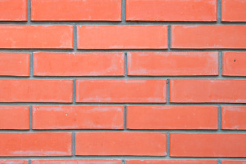 Textured wall of red bricks