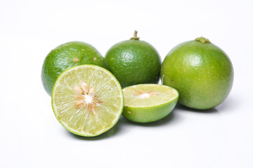 Lime. Fresh fruit  on white background.