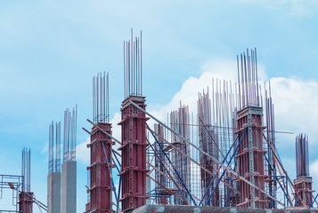 work construction in building high site workplace with copy space add text