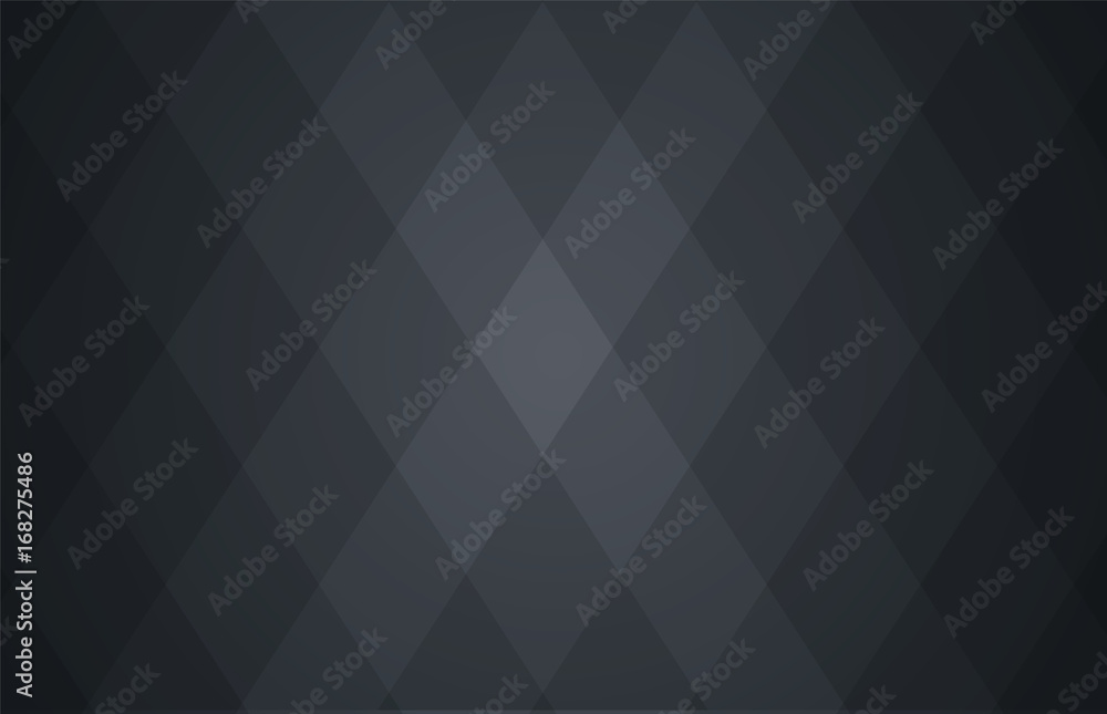 Poster template of black abstract vector background with a pattern of rhombuses
