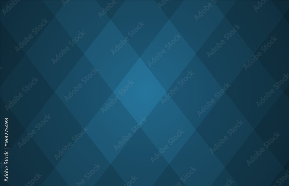 Poster template of blue abstract vector background with a pattern of rhombuses