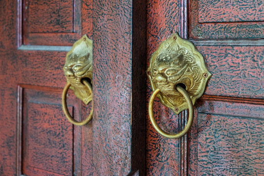 Ancient Gold Door Vintage Knocker 