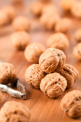 walnuts on a wooden background