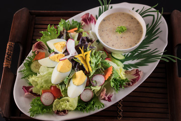 Salad of vegetables with boiled eggs