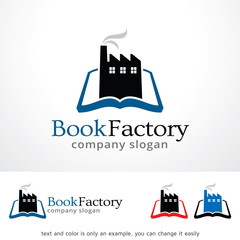 Naklejka premium Book Factory Logo Template Design Vector, Emblem, Design Concept, Creative Symbol, Icon