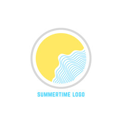 summertime logo with linear waves