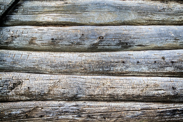 Weathered logs wall