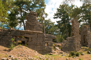 Fototapeta na wymiar The ancient ruins of Seleucia, Pamphylia