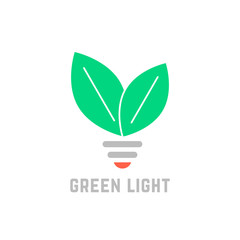 green light with leafs and bulb