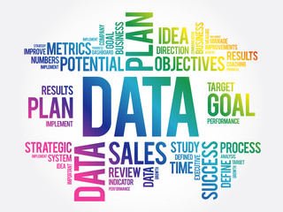 DATA word cloud collage, business concept background