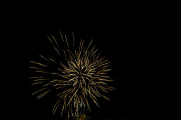 Fototapeta premium Fireworks from ancient town of Nessebar