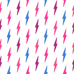 Seamless pattern with lightning on a white background.