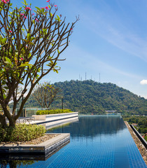 Swimming pool on rooftop terrace with beautiful view