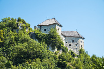 Fototapeta na wymiar Kostel Castle is a castle above the Kolpa River, not far from the Croatian border.