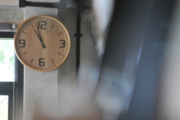 clock on the wall in restaurant