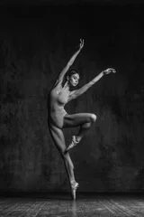 Rolgordijnen Young beautiful dancer is posing in studio © Alexander Y