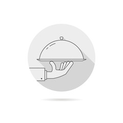 Fototapeta premium gray catering service logo with shadow